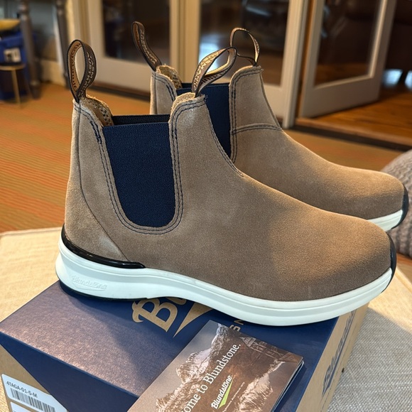 NEW🌺BLUNDSTONE 2146 CHELSEA SUEDE‎ SNEAKER BOOTS TAN NAVY BLUE women’s 8 EU 38 - Picture 15 of 15